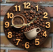 Ceas decorativ, model sublimat Vintage Coffee Hour, handmade, cadou pentru cei dragi, 20cm
