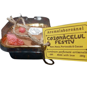 Lum&acirc;nare parfumată Cupcake, COZONĂCELUL FESTIV &ndash; Rom, Nucă, Portocală, Cacao