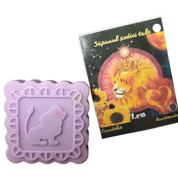 Sapun zodiac handmade, LEU &ndash; Trandafir, Cedru, Bujor, 50g