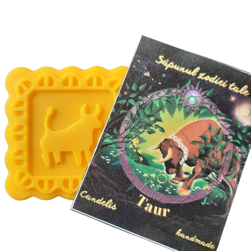 Sapun zodiac handmade, TAUR &ndash; Portocala, Mosc, Lavanda, 50g
