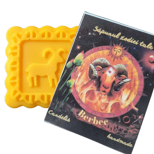 Sapun zodiac handmade, BERBEC &ndash; Portocala, Mosc, Lavanda, 50g