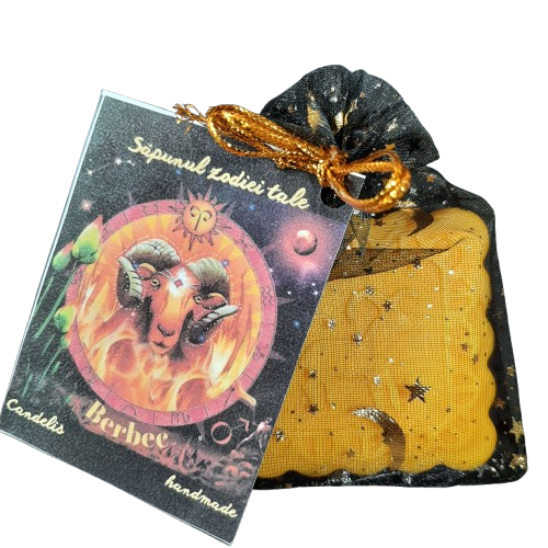 Sapun zodiac handmade, BERBEC &ndash; Portocala, Mosc, Lavanda, 50g