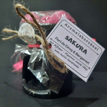 Set difuzor Wax Melts si figurine de ceara de soia parfumata, SAKURA &ndash; Flori de cires, Bergamot