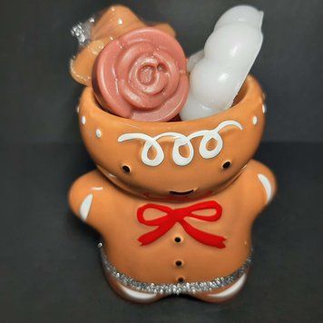 Set difuzor Wax Melts si figurine ceara soia parfumata, OMULEȚ CU TURTĂ DULCE &ndash; Ghimbir, Scorțișoară, Ciocolata, Vanilie