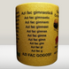 Cana cu sclipici Cafeaua de Dimineata, model triplu amuzant, ceramica, aurie, cadou pentru cei dragi, 350 ml