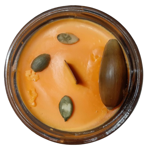Lum&acirc;nare parfumată PUMPKIN PIE LATTE &ndash; Dovleac copt, Cafea, Scorțișoară, Vanilie, 80g