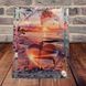 Ceas decorativ cu suport, model Love Sunset Beach, handmade, sticla, baterie AA inclusa, 23x18cm