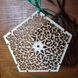 Decoratiune filigran, mandala, ornament, handmade, lemn natural, Candelis, 17 cm