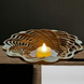 Cosulet decor cu lumanare LED, handmade, lemn natural, Candelis, 18cm