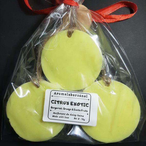 Set 3 Tablete Parfumate dulap haine, Odorizant, CITRUS EXOTIC &ndash; Bergamotă, Portocală, Fructe Exotice, 70g
