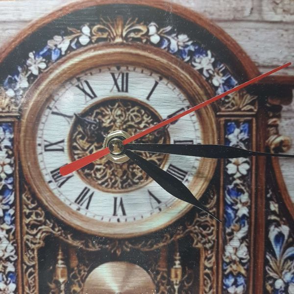 Decoratiune ceas cu suport chei, model sublimat Vintage Blue, handmade, cadou pentru cei dragi, 28x20cm